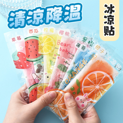 Portable Fruit Cooling Patch Summer Cartoon Ice Patch Wholesale Student Military Training Heat Relief Patch Cooling Patch Phone Cooling Patch