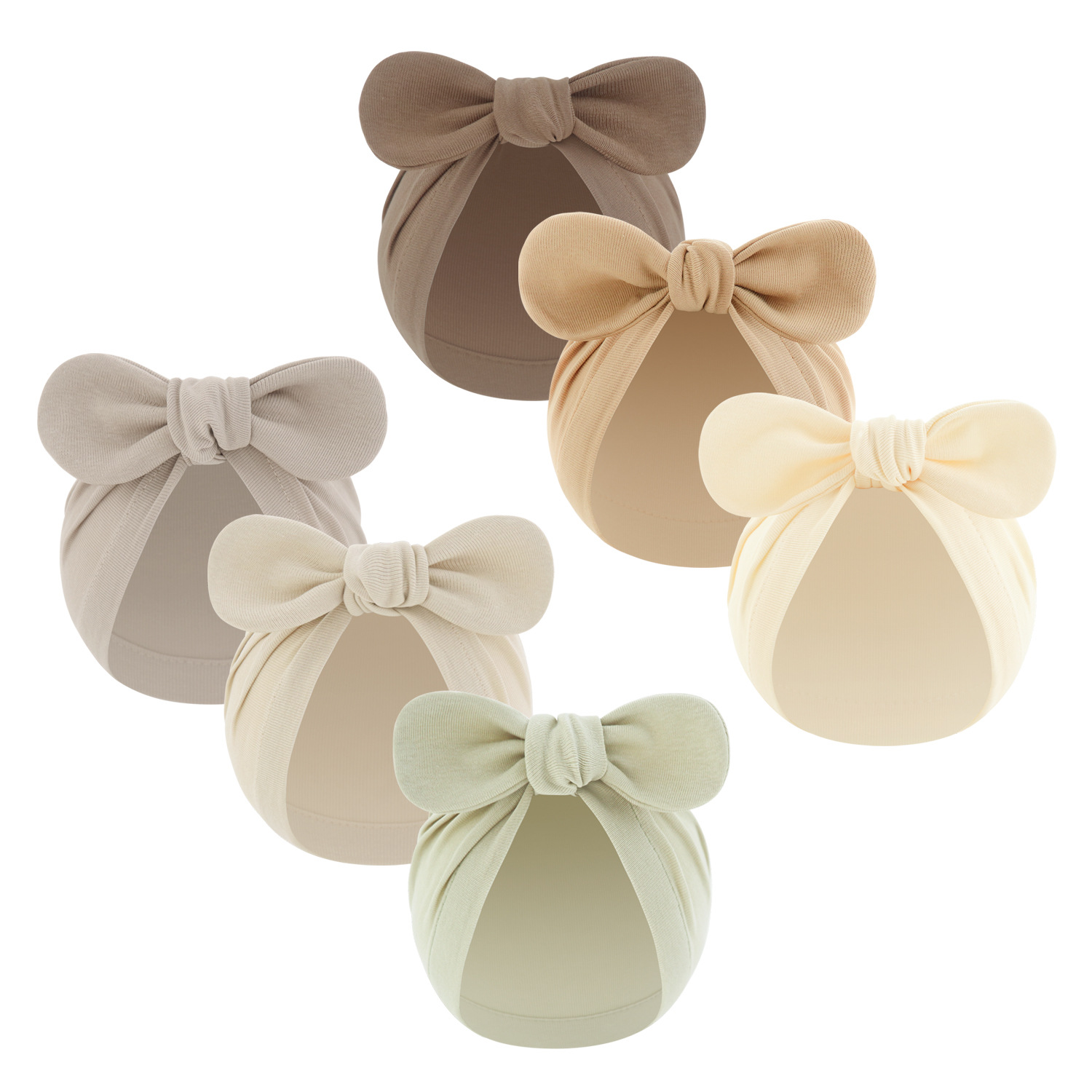 106059819@qq.com Baby Indian Spring Autumn, Knotted Solid Color For Boys And Girls, Newborn Bowknot Rabbit Ear Pullover Hat_voghion.com