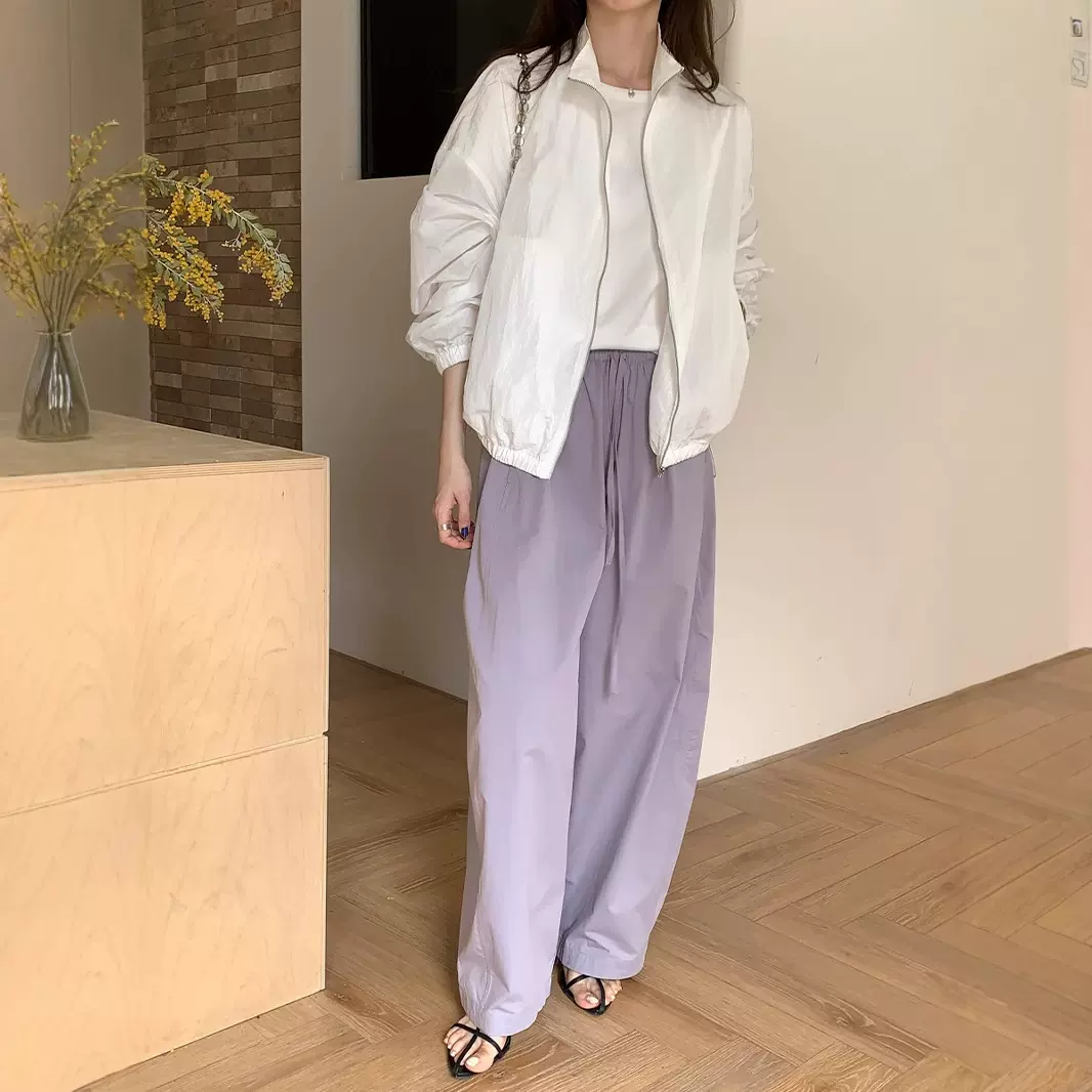 韩版休闲宽松立领防晒外套女春夏新款百搭拉链开衫长袖夹克上衣