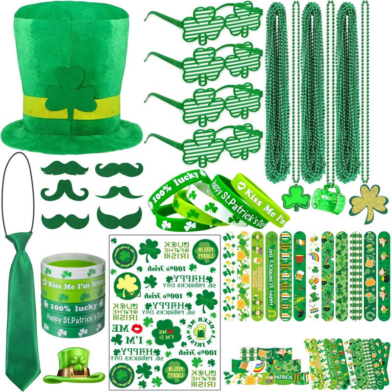 St. Patrick's Day Women's Accessories Decorations Party Small Gifts Set Wholesale Hats Beards and Other Lp082 St. Patrick's Day Women's Accessories Decorations Party Small Gifts Set Wholesale Hats Beards and Other Lp082