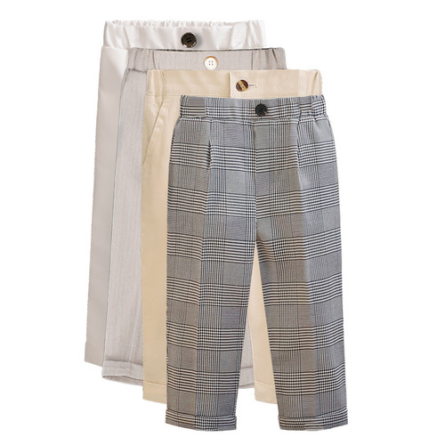 Children's suit trousers, boys' solid color Korean suit trousers, spring and autumn casual striped trousers, school trousers for elementary and middle school students.