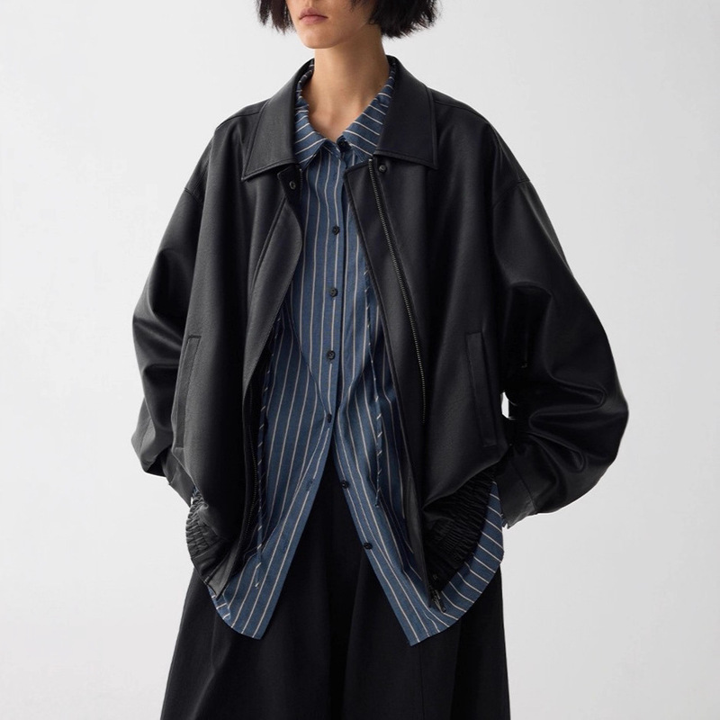 Haverice Restaurant Classic Entry-Level Sweet Cool Girl Spring & Fall New Soft Jacket Leather Jacket