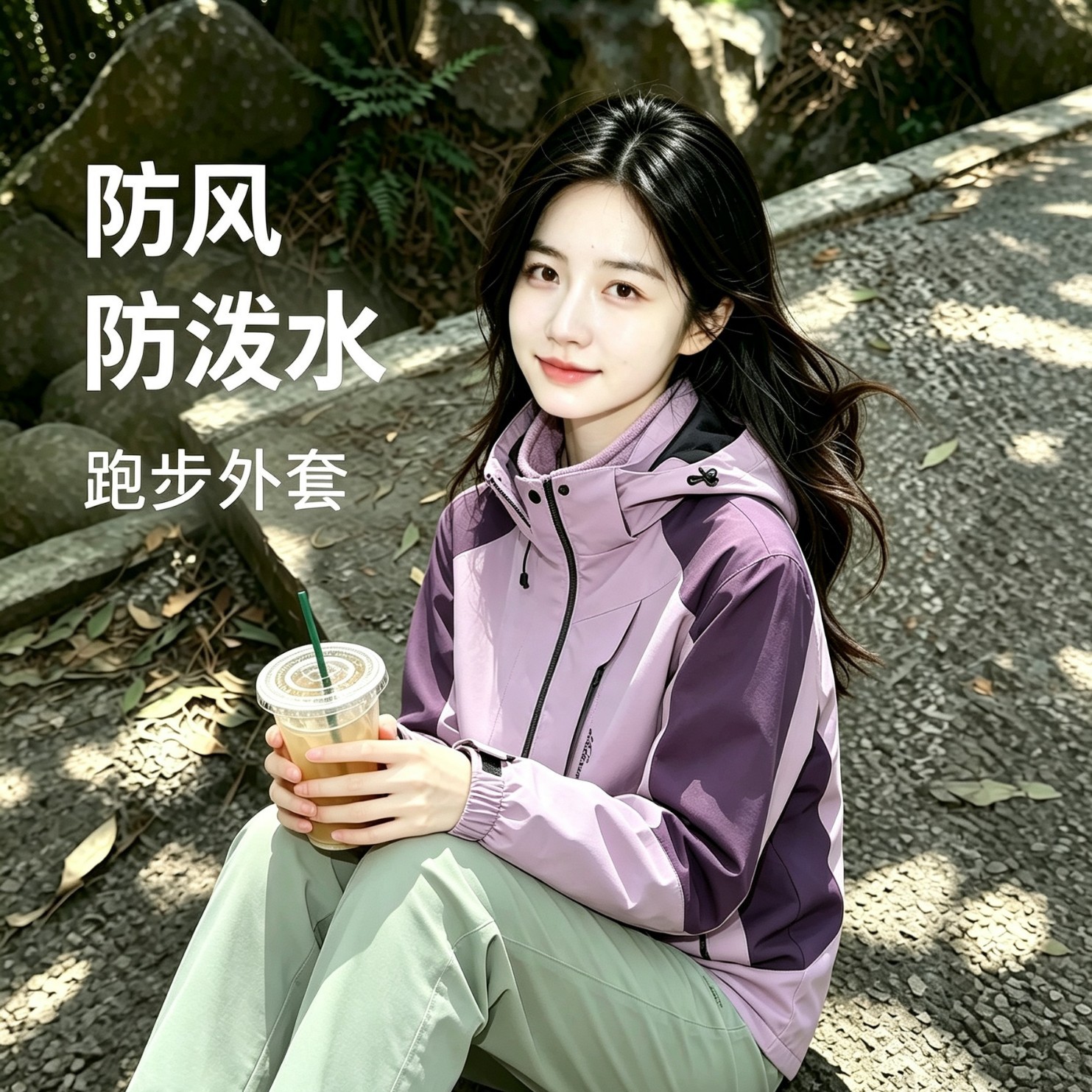 Women's and men's 3-in-1 fleece-lined windbreaker, outdoor waterproof jacket, breathable and water-resistant functional hiking and sports jacket