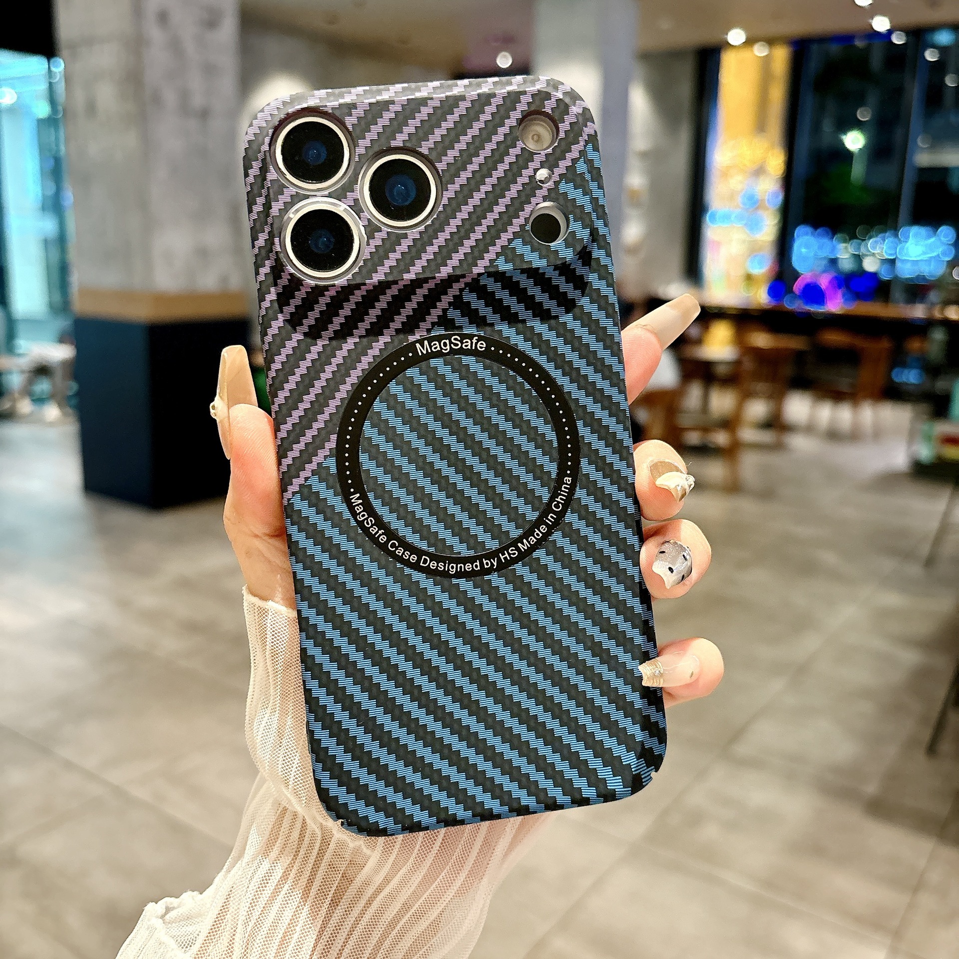 Carbonfaser Handyhülle Mit Magnet Für Iphone 17 16 Pro Max 15_voghion.com