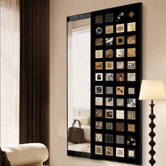 百聯中古風鏡子可遮擋可關閉隱藏推拉暗藏式全身鏡隱形穿衣鏡壁畫