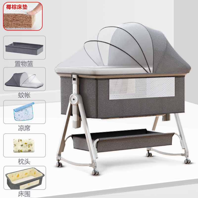 Cuna móvil Cuna portátil Cuna para bebé Cama plegable multifuncional bb Cama grande de costura para niños recién nacidos