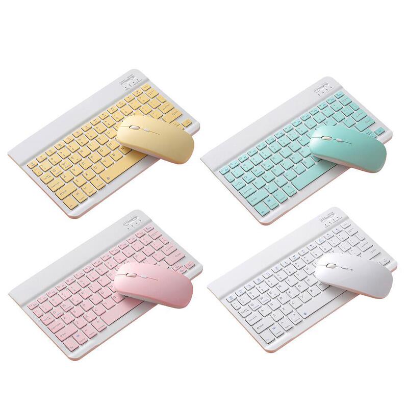 Russian Bluetooth Keyboard Suitable for iPad Xiaomi Huawei Mobile Phone Tablet Universal 10inch Wireless Keyboard and Mouse Set Wholesale