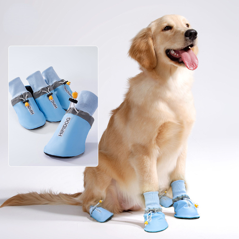 강아지 신발 영어 인쇄 큰 개 사계절 통기성 중형 대형 개 아웃 풋 커버 4 개 애완동물 용품