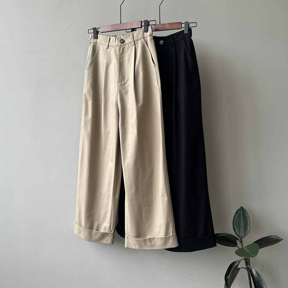 Women's Daily Simple Style Solid Color Full Length Pocket Casual Pants Straight Pants display picture 6