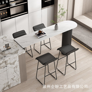 Nordic Light Luxury Rock Board Bar Table Home Partition Wall-to-Wall Nakajima Restaurant Milk Tea Shop High Table and Chair Combination