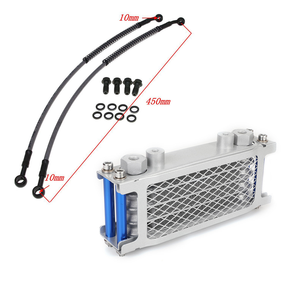 Off-road motorcycle modified oil cooler little monkey high race radiator four-color oil cooler fuel pipe screw