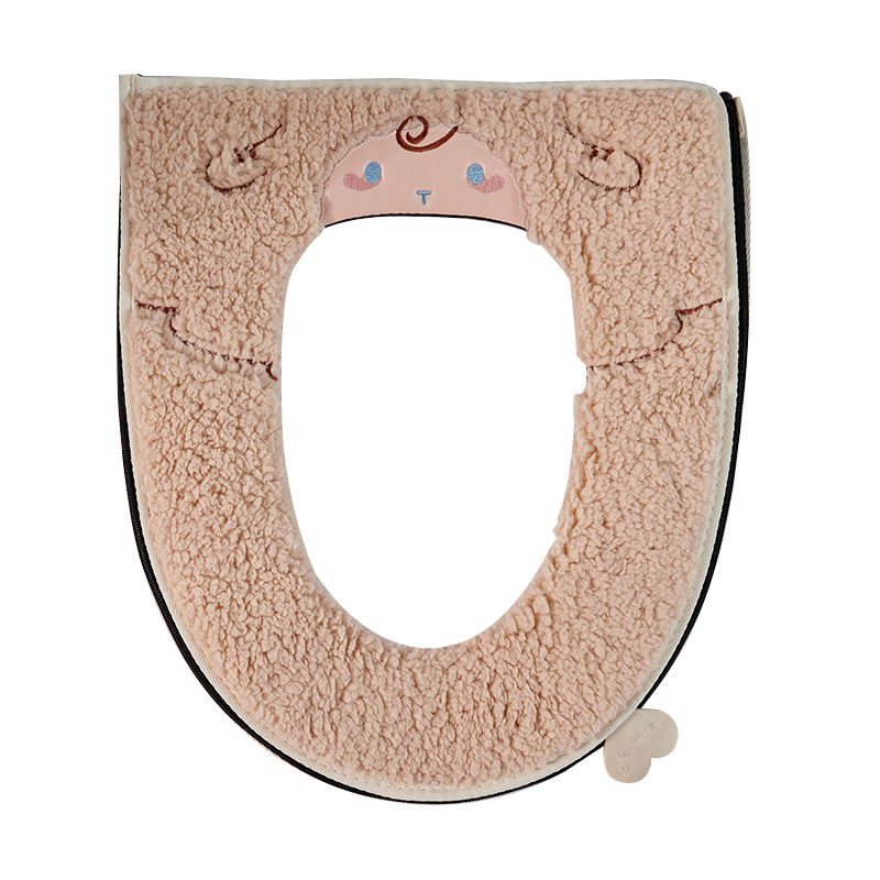 Invierno nuevo cojín de inodoro de peluche casero adorable cojín de inodoro grueso suave rodeado todo anillo lavable inodoro