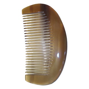 Factory yak horn convenient smooth double-sided carving wide teeth dense teeth semi-circular comb vacuum independent packaging wholesale