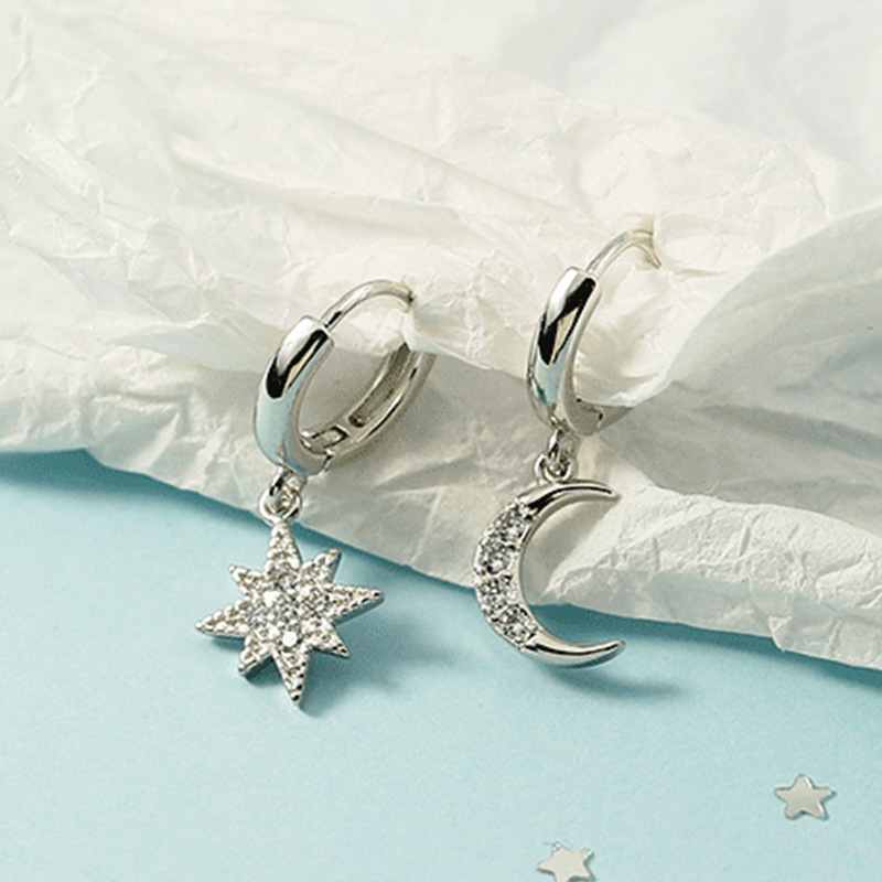 New Trendy Stud Earrings Moon Stars Simple Earringspicture7