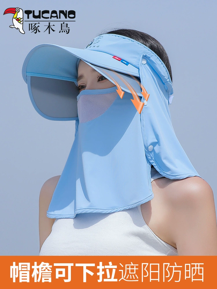 Summer sun hat, mask solar-powered, UF-protection
