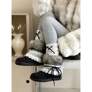 Sweet Peach Planet Fair Island algodón botas cortas para mujeres 2025 invierno nuevos zapatos de mujer con botas de nieve de lana gruesa