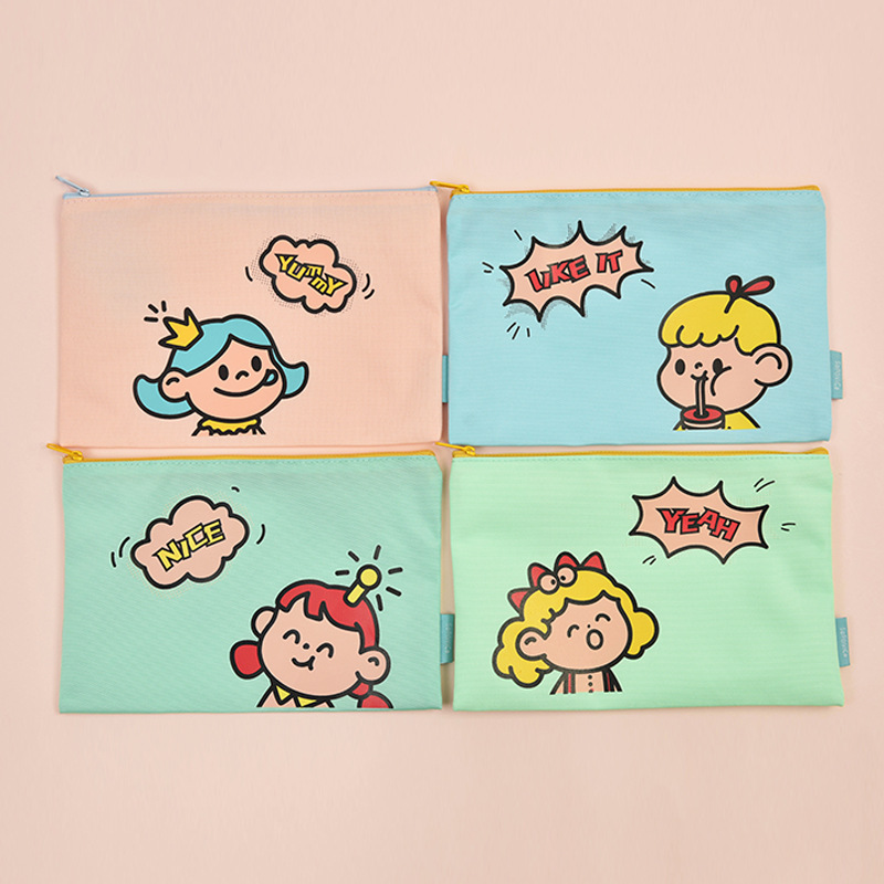 Bolsa con cremallera de tela Oxford "Familia Tuanzi" de SPVEGA - Tamaño B6 - Para almacenar papelería y accesorios