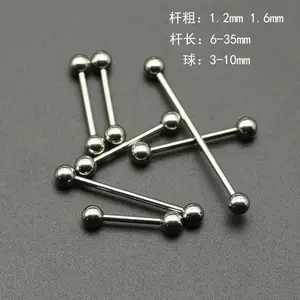 External Thread Titanium Steel Tongue Nail, Nipple Nail, Ear Bone Nail, Ear Bridge, Body Piercing Jewelry, External Tooth Straight Rod, Universal Cross-Border