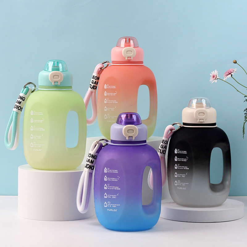 1.5L gran capacidad hervidor portátil con escala gimnasio tonelada cubo taza de agua fitness botella de agua Internet Celebrity Cup