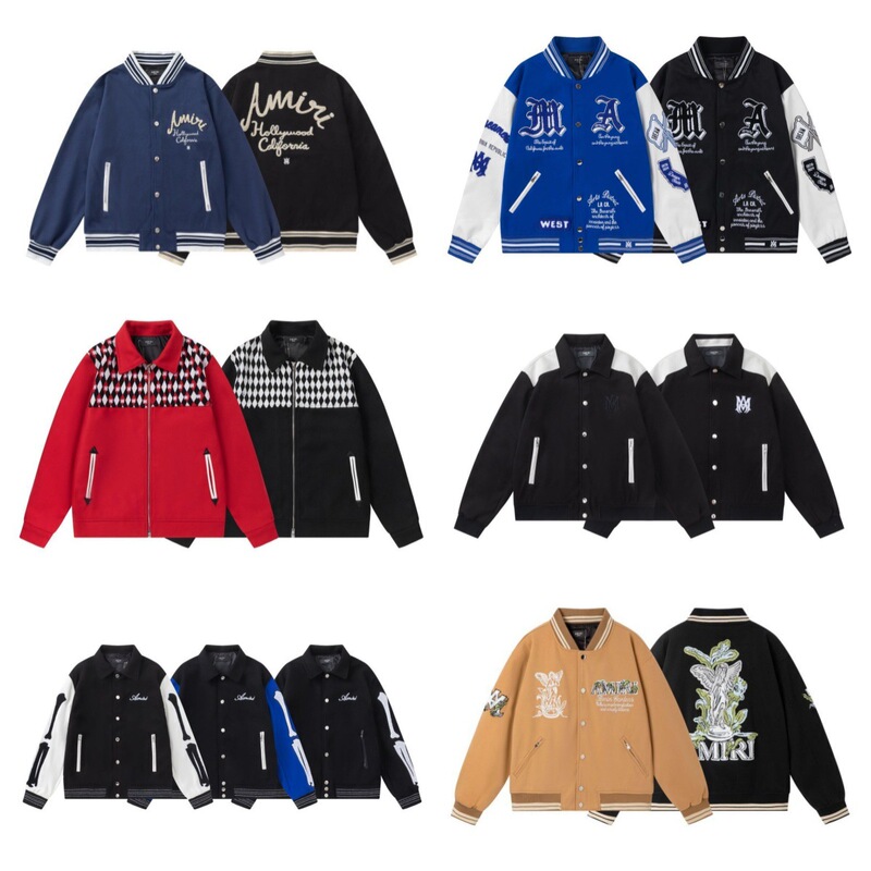 European and American Foreign Trade Cross-Border Wholesale Amiri Autumn and Winter New Bone Towel Embroidered Jacket Jacket for Men and Women