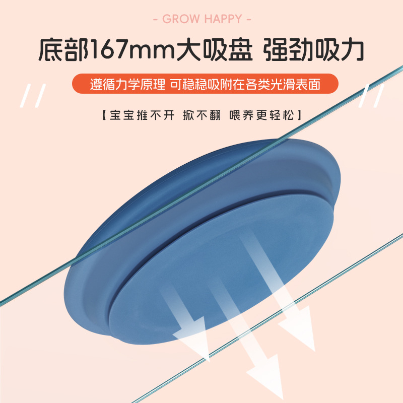 Plato de comedor de acero inoxidable 304 20CM Funda de silicona Amazon Venta caliente Plato de comedor de silicona de embalaje personalizado