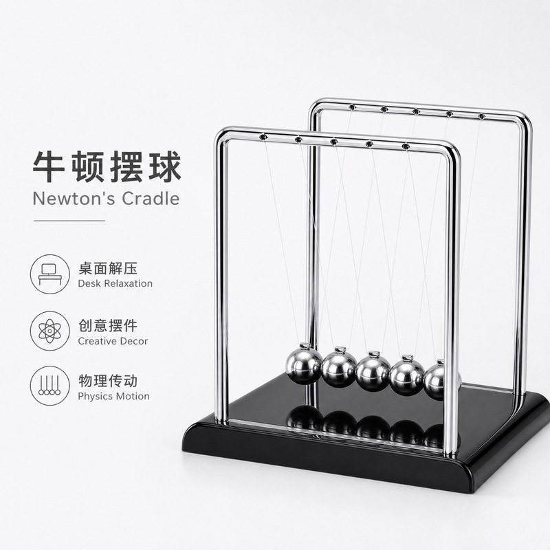 Cross-Border Home Furnishings Generous Newton Bumper Ball Ornaments Decoration Desk Modern Swinging Newton Bumper Ball Creative Gifts