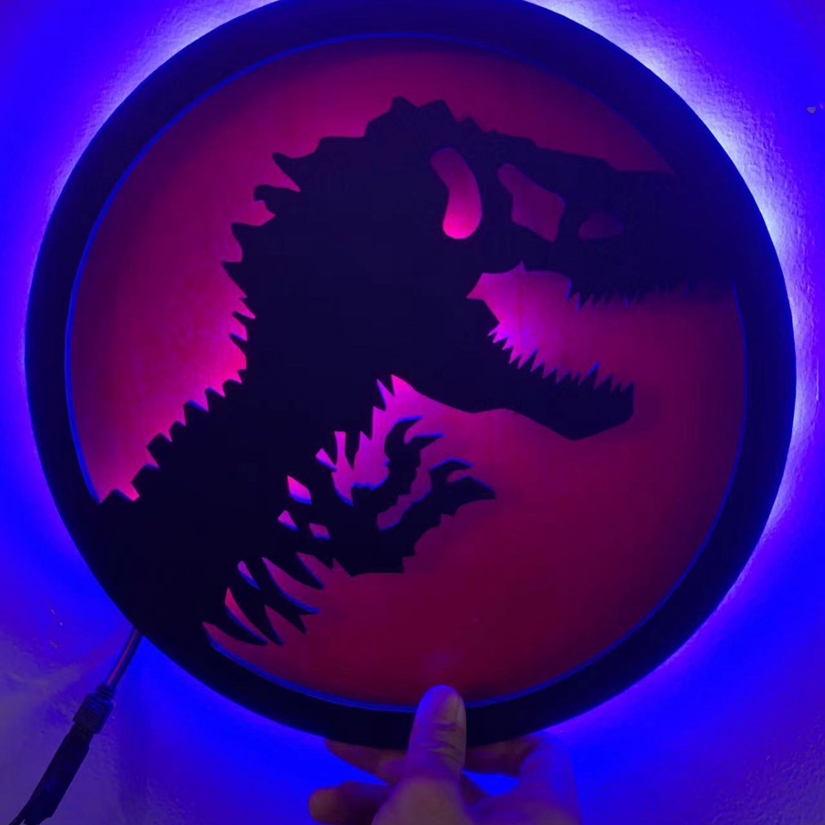 40cm 3D Justice League Batman colorido noche luz sala de estar dormitorio niños plug-in control remoto LED lámpara de pared