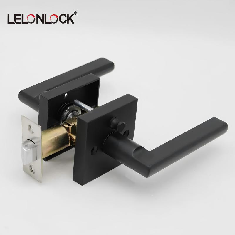 Cerradura de aleación de zinc personalizada de tres barras cerradura interior sin llave cerradura de la puerta del baño cerradura de mano de bola universal