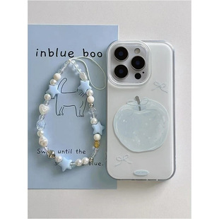 Creative Bow Apple Suitable for Iphone16 Large Hole Mobile Phone Case Apple 15 Protective Cover 14Pro Bracelet 13