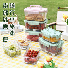 Outdoor portable crisper baby food box ice tray fruit lunch box sealed box portable mobile transparent small refrigerator