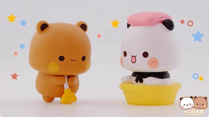 本物の1と2とBubuの日常かわいいミニブラインドボックスフィギュアオーナメントトレンディなおもちゃ周辺機器ガールギフト|undefined