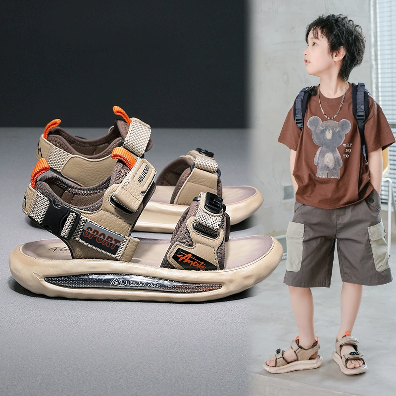 Сандалии для мальчиков 2025 новая летняя детская обувь нескользящая мягкая подошва