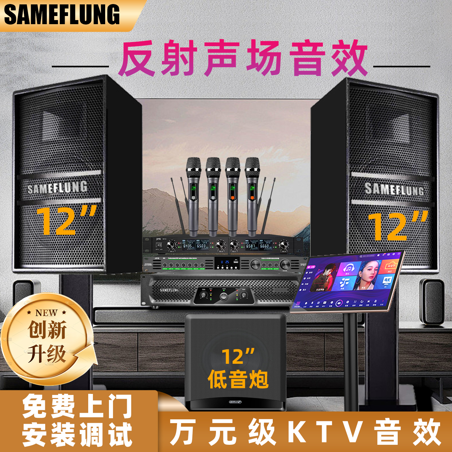 Free Shipping Sameflung Family Ktv Professional Karaoke Audio Set Home Karaoke Machine Karaoke Singing Combination
