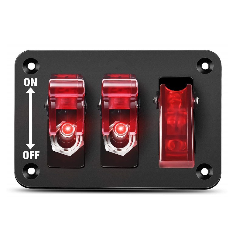 3组拨动开关赛车断电开关点火开关面板汽车改装一键启动开关面板