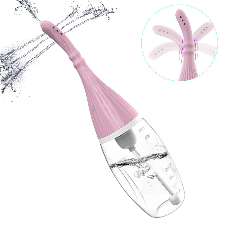 Electric 7-Hole Anal and Vaginal Irrigator with Magnetic Charging, 3-Speed Adjustment, Green Silicone — detail image 4