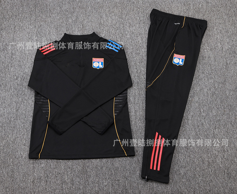 2526新款足球服巴黎皇马阿森纳拜仁长袖半拉训练服一件批发|undefined