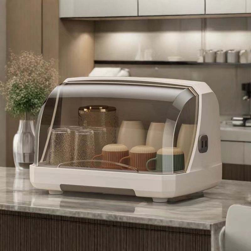 Desktop Cup Storage Rack Water Cup Storage Box Dustproof Glass Tea Cup Tray Drain Rack Household Cup Holder