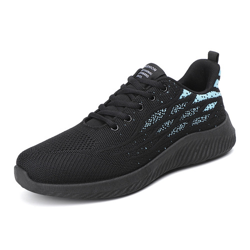 Men's Summer Breathable Flyknit Mesh Sports Shoes, Versatile Fashion Trend Soft Sole Lightweight Dad Shoes