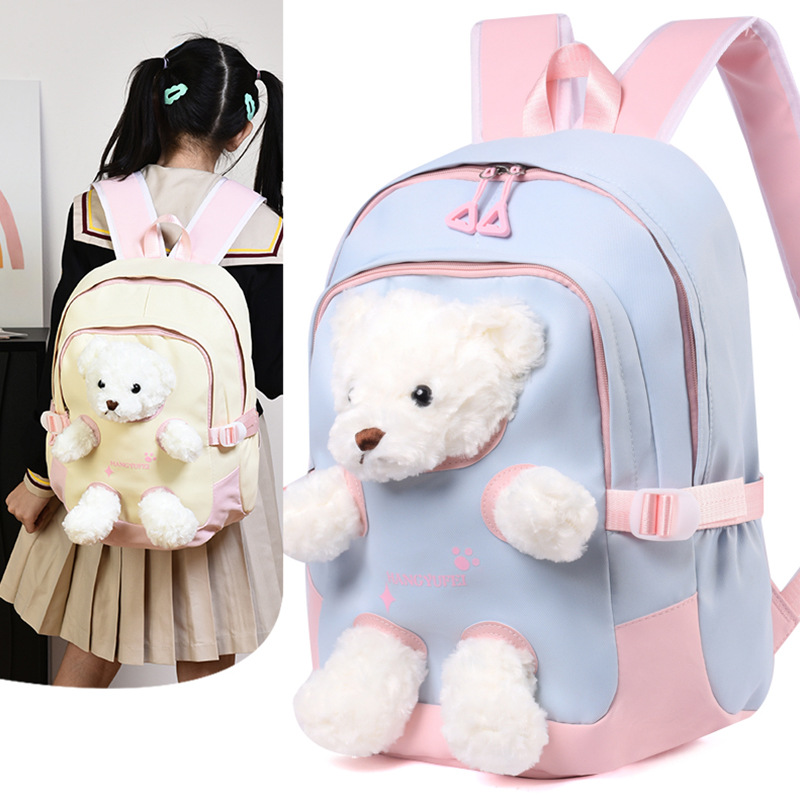 Catuones animadas lindas osos de peluche niñas mochila de viaje al aire libre de gran capacidad mochila escolar para estudiantes de primaria mochila ligera