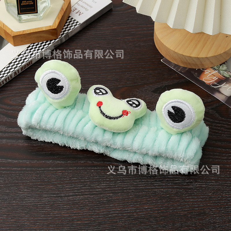 Nueva chica estudiante de moda Linda banda de pelo de felpa de dibujos animados Rana diadema banda de pelo lindo accesorios de cabeza al por mayor