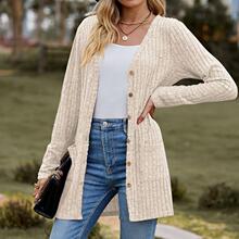 B 24424 Brushed Rib Knit Cardigan ĥë������֯�����羳��