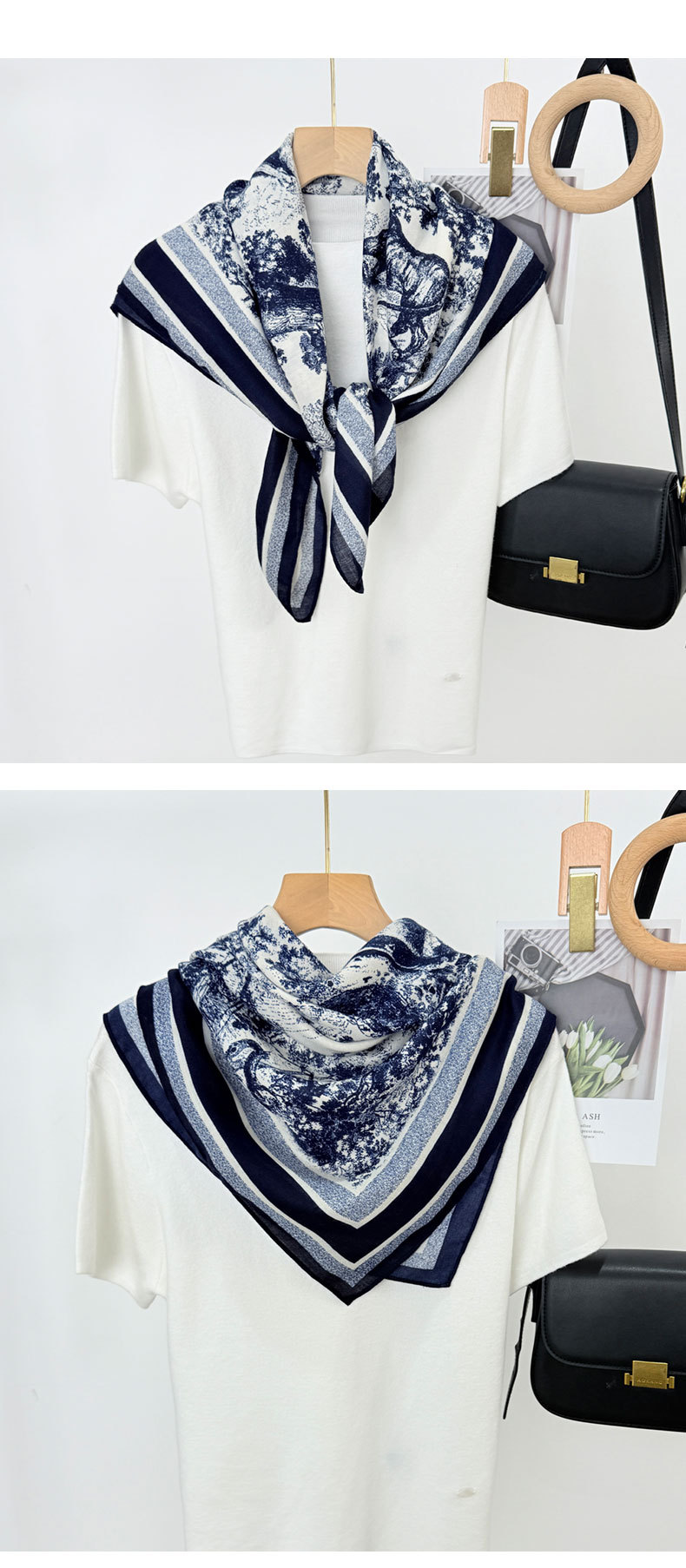 Pañuelo de seda para mujer estampado jungle chal cuadrado lujo_voghion.com