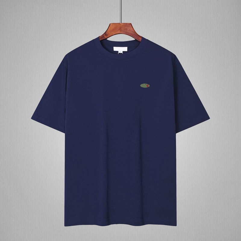 High-Quality New French Crocodile Casual Men's Short-Sleeve T-Shirt, Pure Cotton, Fishbone Collar, Round Neck, Solid Color Men's Short-Sleeve T-Shirt