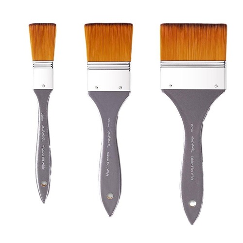 Montmartre nylon brush flat peak slant peak 6-piece set of painting brushes Korean nylon hair oil painting brush wall painting shading brush