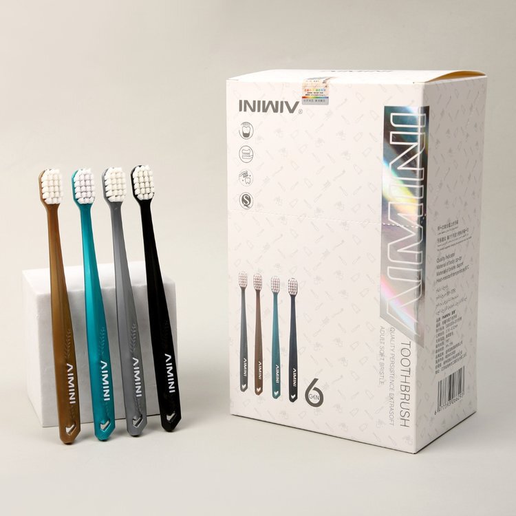 Iniwiv Dubai Light Luxury Feather Soft Toothbrush Sixth Generation Wide Head Gum Care Cleaning Adult Soft Bristle Family Pack