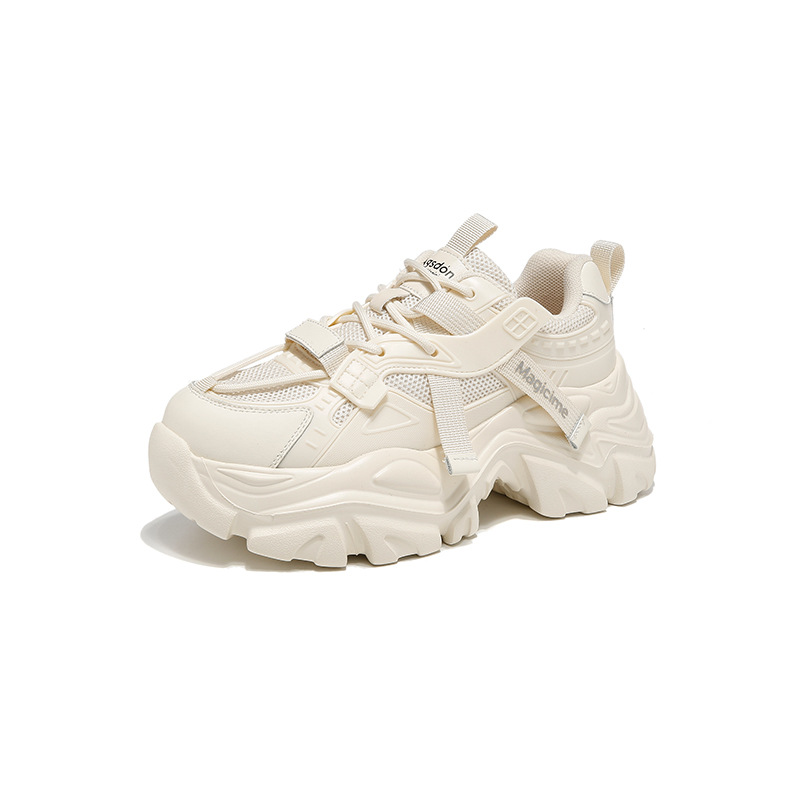 Augu Shi Deng zapatos de suela gruesa para mujeres 2025 nuevo otoño ligero con suela suave zapatos deportivos casuales para mujeres