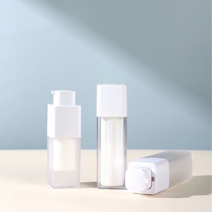 in stock 15/30/50ml square rotary vacuum emulsion bottle foundation liquid sub-packaging rotary bottle vacuum bottle