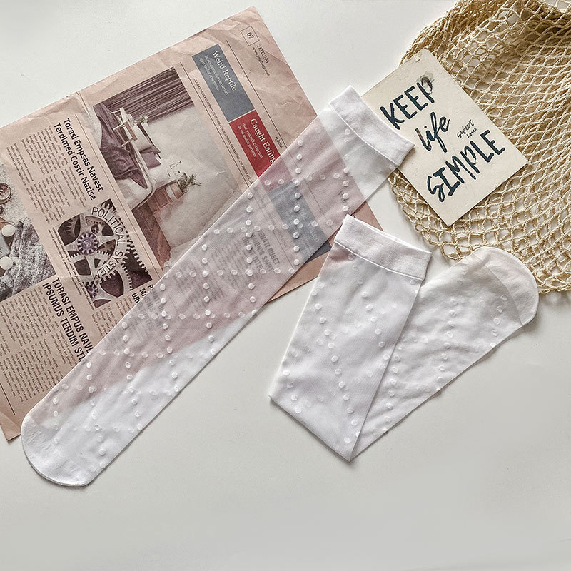 Calcetines de pantorrilla de las mujeres JK estilo de verano fino transparente calcetines altos ins Colegio estilo sexy calcetines al por mayor