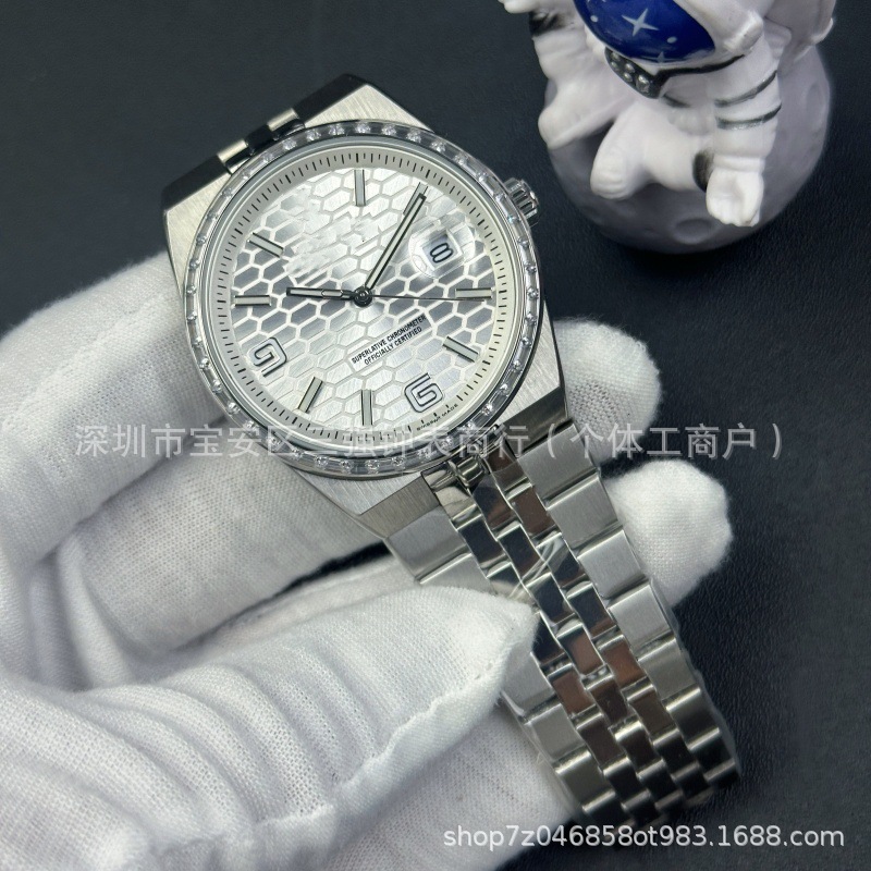 Transfronterizos relojes de hombre tipo 7315 nido de abeja tipo log reloj mecánico automático correa de acero luz nocturna al por mayor