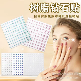 跨境树脂钻脸部钻石贴纸diy手工贴钻面部珍珠创意贴纸装饰贴现货
